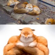 Muscle fox art